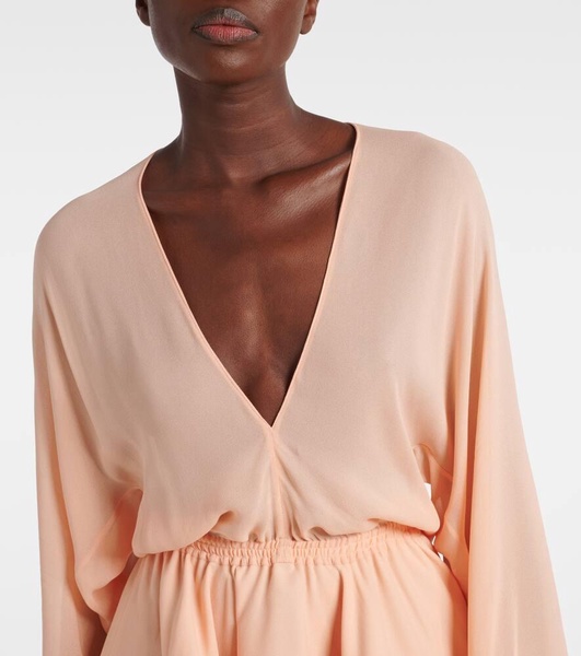 Peplum georgette maxi dress