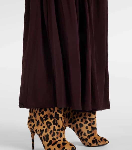 Strapless gathered jersey maxi dress