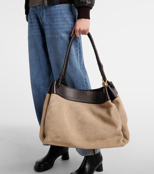 Parachute Knot Maxi suede tote bag