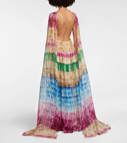 Printed silk gown