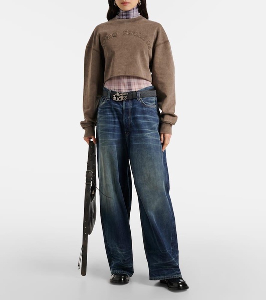 Logo cropped cotton jersey sweatshirt