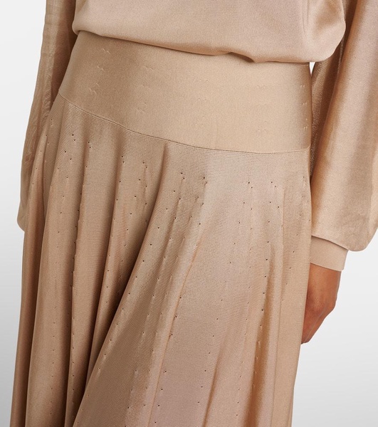 Pointelle maxi skirt