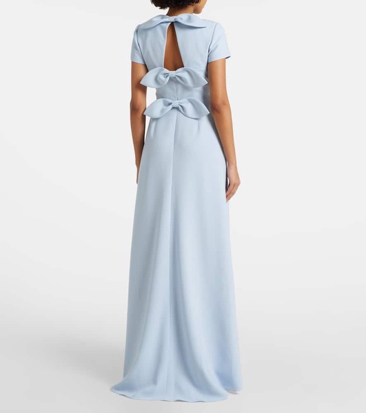Bow-detail crêpe gown