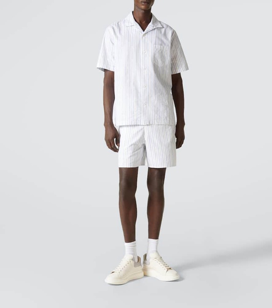 Striped cotton bowling shirt