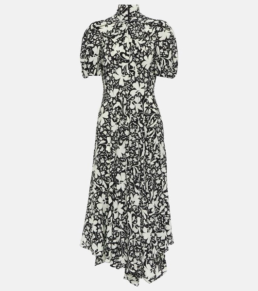 Floral silk midi dress