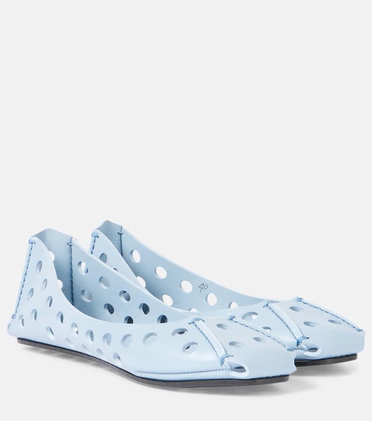 Perfo leather ballet flats