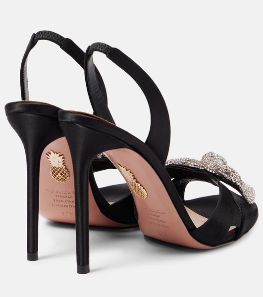 Very Bow Tie 105 embellished satin sandals