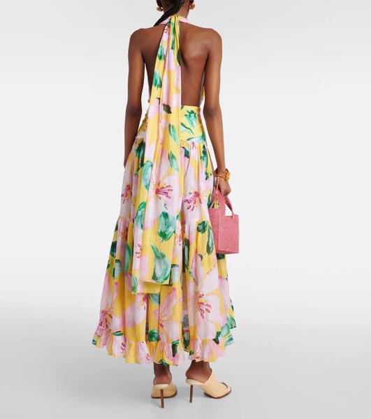 Marie Rose floral cotton midi dress