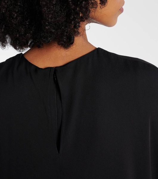 Embellished caped maxi dress