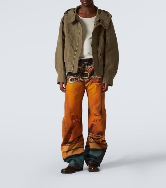 2006M trompe l'œil barrel-leg jeans