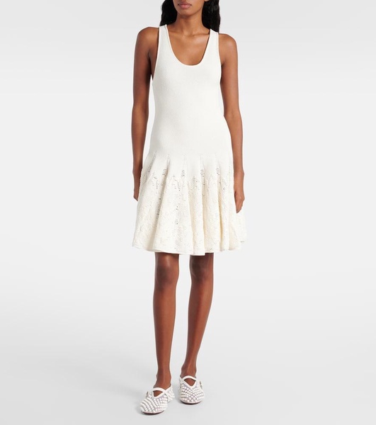 Skater cotton lace minidress