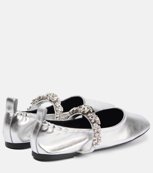 Elsa metallic faux leather ballet flats