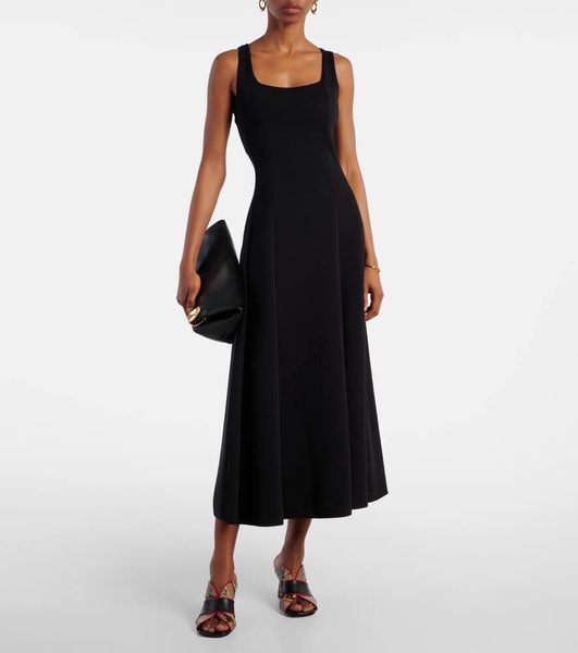 Platani pleated cotton-blend midi dress