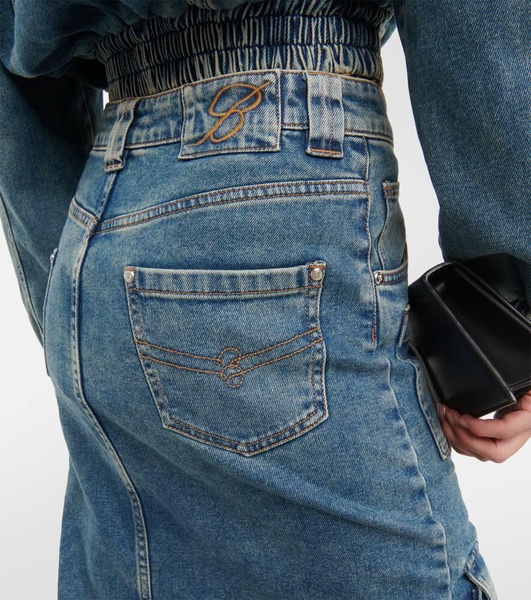 Denim midi skirt