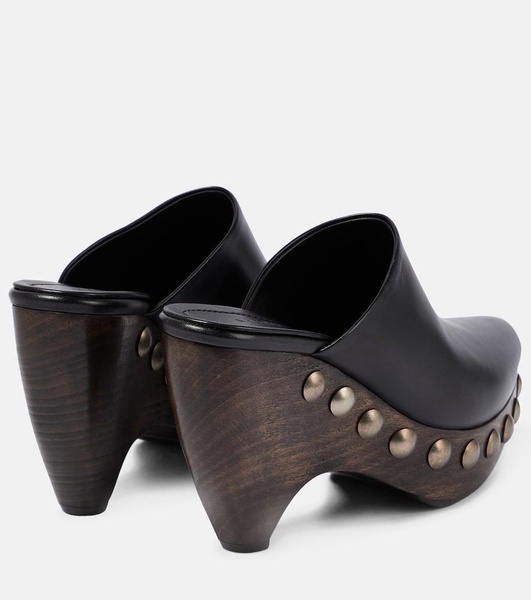 Le Sabot leather and wood pumps