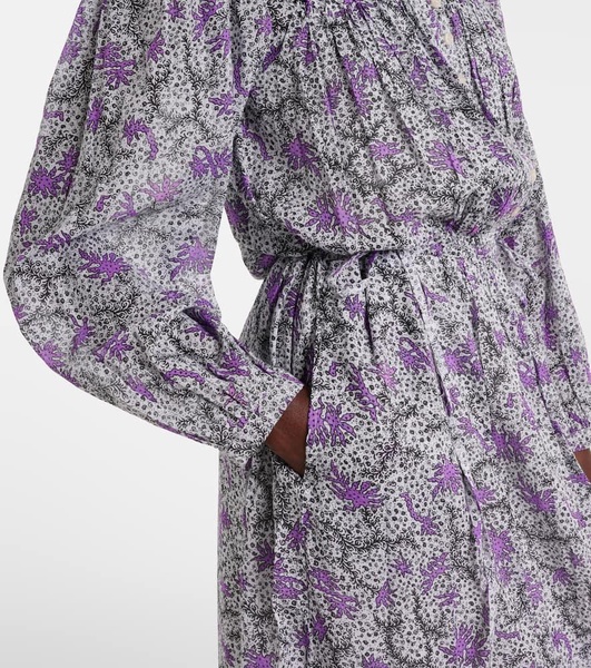 Dalida printed cotton voile midi dress