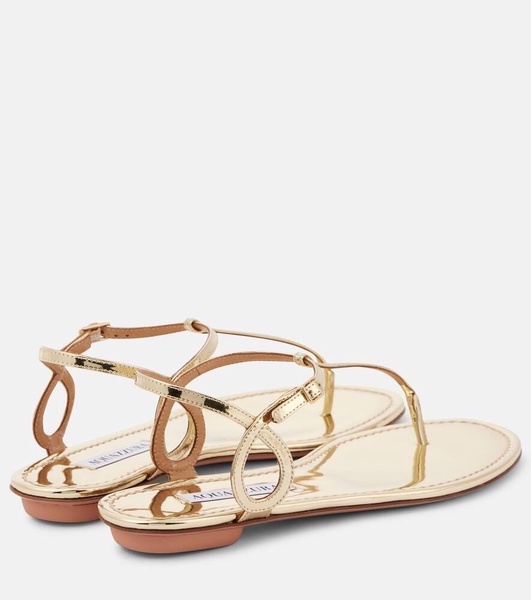 Almost Bare metallic leather thong sandals