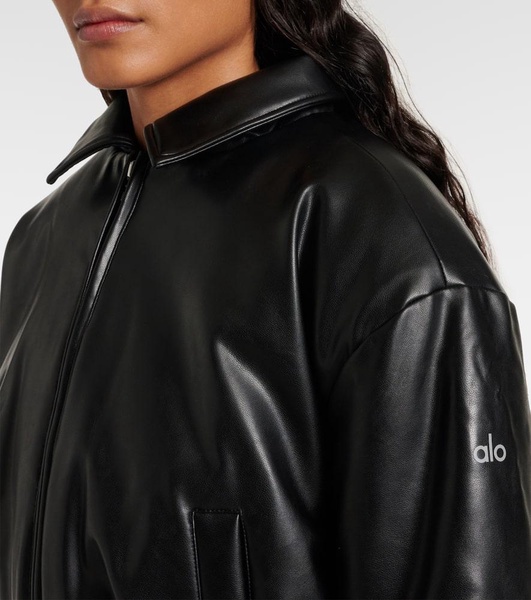 Premier faux leather bomber jacket