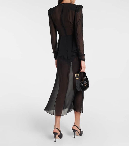 Silk georgette midi dress
