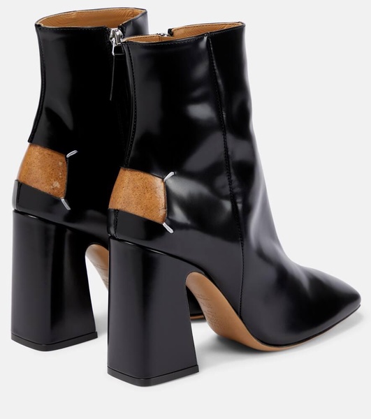 Patent leather ankle boots