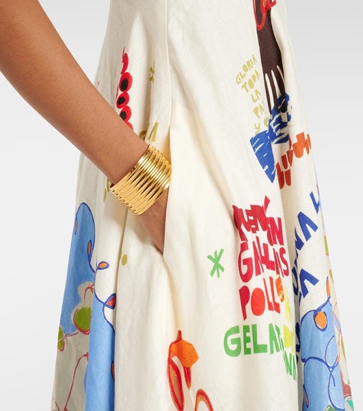x Nadia Hernandez printed linen maxi dress