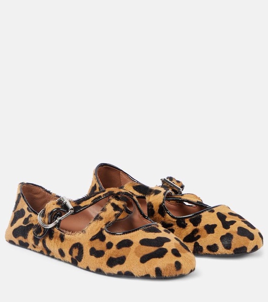 Leopard-print ballet flats