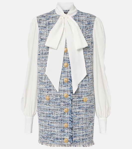 Cotton-blend tweed minidress