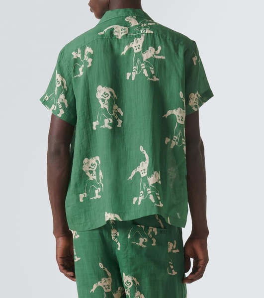 Football Silhouette linen shirt