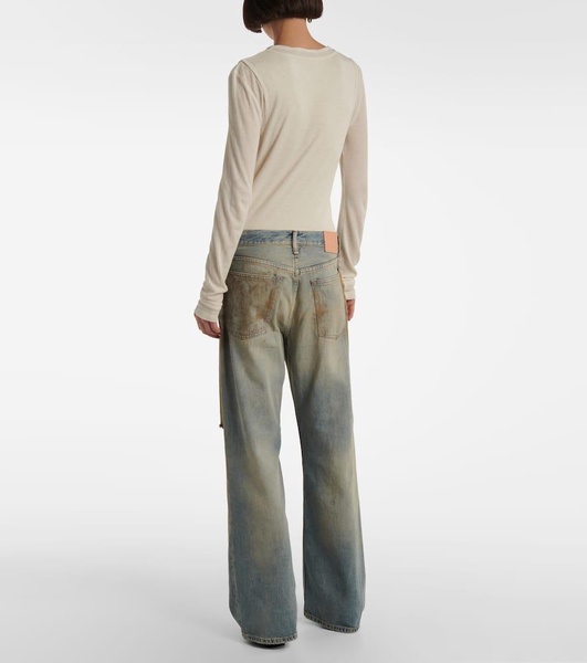 Penicillin distressed wide-leg jeans 
