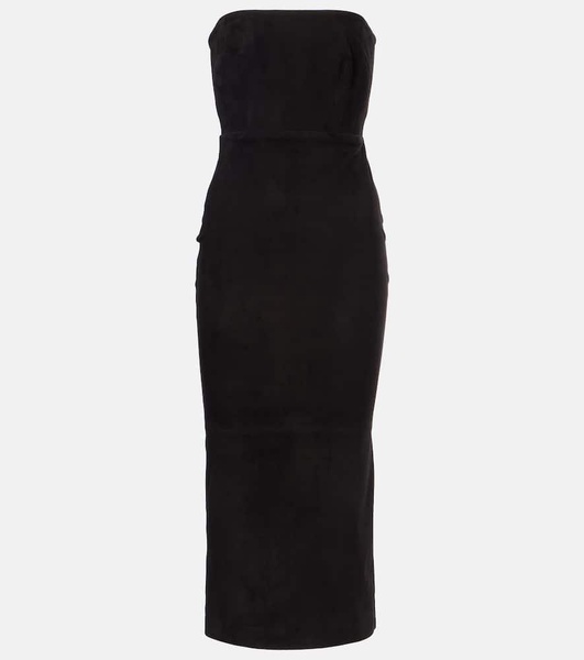 Suede midi dress
