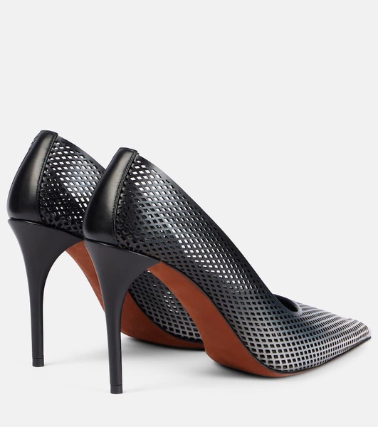 90 ombré leather mesh pumps