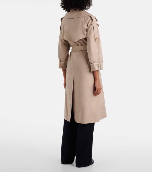 Oversized twill trench coat