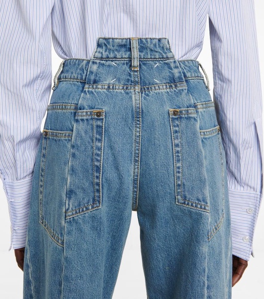 Décortiqué high-rise wide-leg jeans