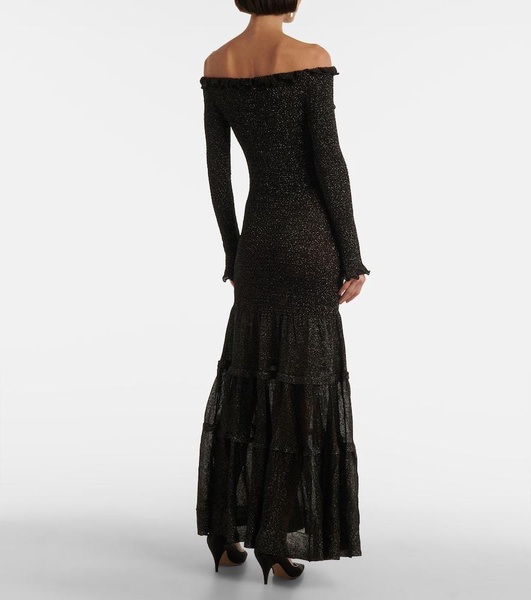 Polly off-shoulder jersey maxi dress