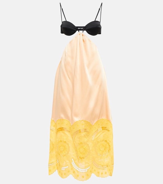 Embroidered cutout gown