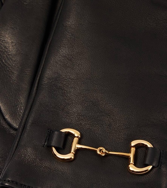 Horsebit leather gloves