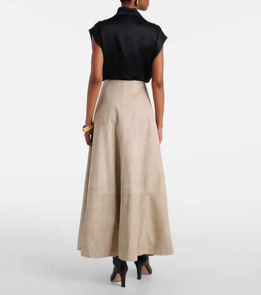 Varda suede maxi skirt