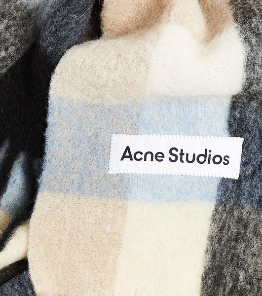 Checked alpaca and wool-blend scarf