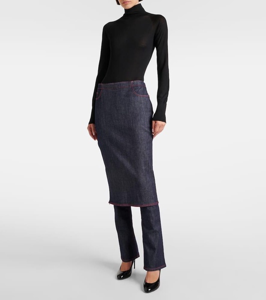 Denim skirt pants