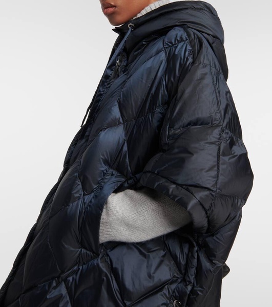 Treca quilted canvas down cape
