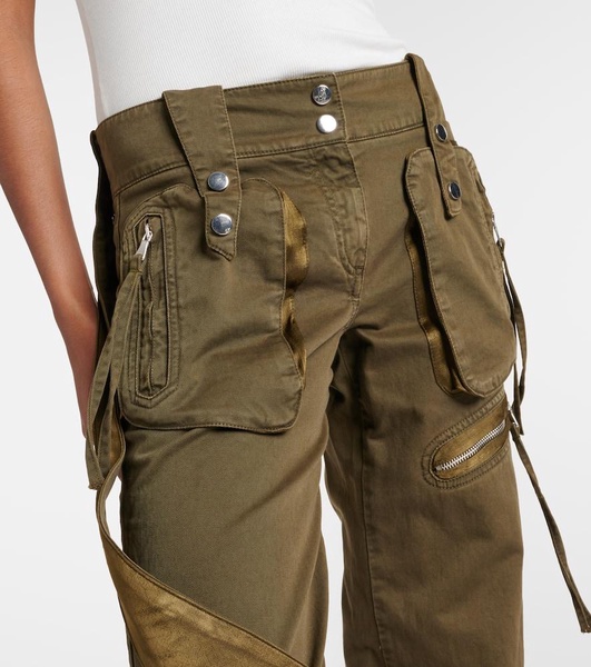 Mid-rise flared cargo jeans