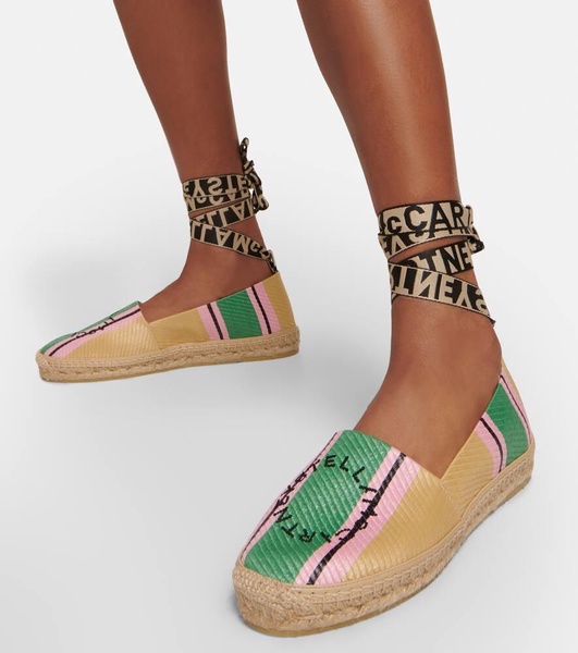 Gaia logo striped espadrilles