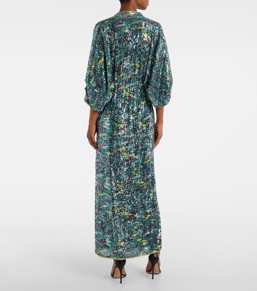 Jessel sequined printed maxi dress 