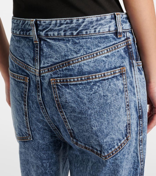Twisted low-rise wide-leg jeans