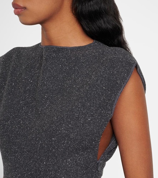 Godet silk-blend minidress