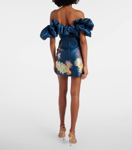 Dorian printed ruffled minidress