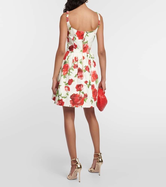 Floral cotton-blend minidress