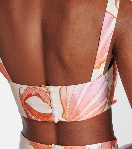 Seashell printed cotton bra top