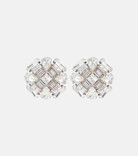 Flower crystal-embellished earrings