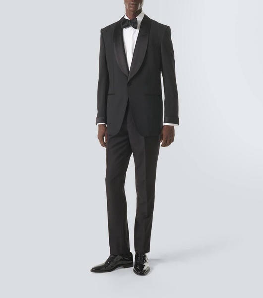 Silk, wool, and mohair straight pants